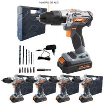 Kit 5 Parafusadeira e Furadeira de Impacto à Bateria com 5 Baterias 20V FP20X NK Kit 5 Parafusadeira e Furadeira de Impacto à Bateria com 5 Baterias 20V FP20X NK