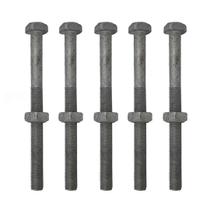 Kit 5 parafuso galv fogo poste padrao 16x200mm 5/8x8" m16