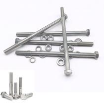 Kit 5 parafusos meia rosca parcial sextavado inox m8*150mm