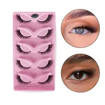 Kit 5 Pares Cílios Postiços Efeito Cat Eyes Olhos de Gato H2 Maquiagem Profissional Makup Olhos Lash