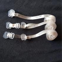 Kit 5 pares de alças de silicone para sutiã transparente removíveis