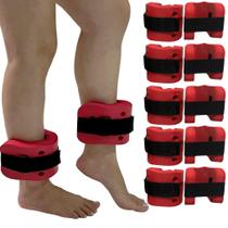 Kit 5 Pares de Caneleiras de Hidroginástica Em EVA Peso 1 à 2kg DF4030-VM Vermelho Dafoca Sports
