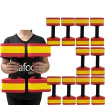 Kit 5 Pares de Halteres Hidroginástica Em EVA 3 A 4 Kg DF4013-AM Vermelho/Amarelo Dafoca Sports