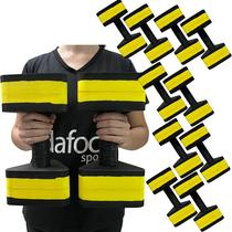 Kit 5 Pares de Halteres Hidroginástica Em EVA 3 A 4Kg DF4013-BK Preto/Amarelo Dafoca Sports
