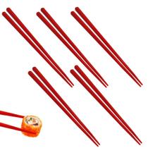 Kit 5 Pares de Hashi para Comida Japonesa em Poliestireno 22 Cm Vermelho Nihon Shikko