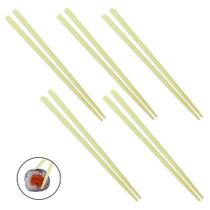 Kit 5 Pares de Hashi para Comida Japonesa em Poliestireno 22cm Bege Liso Nihon Shikko