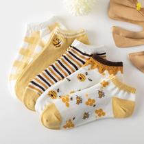 Kit 5 Pares De Meias Fofas Amarelo Super Cute Kawaii Kit 5 Pares De Meias Fofas Amarelo Super Cute Kawaii