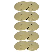 Kit 5 Pares de Pratos de Bateria Chimbal 14" Liga de Aço New York Kit 5 Pares de Pratos de Bateria Chimbal 14" Liga de Aço New York