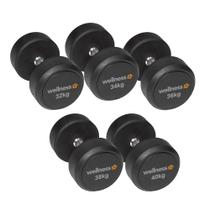 Kit 5 Pares Dumbbells (32Kg a 40Kg) Wellness - WK159I Kit 5 Pares Dumbbells (32Kg a 40Kg) Wellness - WK159I