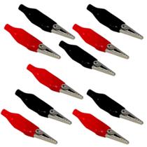 Kit 5 pares garra jacare 44mm peq c/capa verm + preto