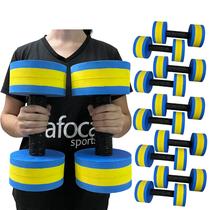 Kit 5 Pares Halteres de Hidroginástica Redondo em EVA DF4017-AZ 3-4Kg Azul/Amarelo Dafoca Sports