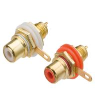 Kit 5 Pares Jack RCA p/ Painel Gold 6mm BR/VM