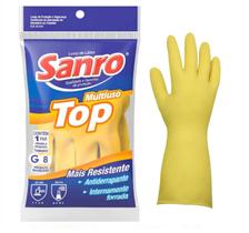Kit 5 Pares Luva em Látex Reforçada Amarela - SANRO Kit 5 Pares Luva em Látex Reforçada Amarela - SANRO