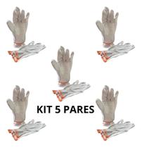 Kit 5 Pares Luva EPI Gabi Petroleira Mista CA 40029 - Tamanho 10
