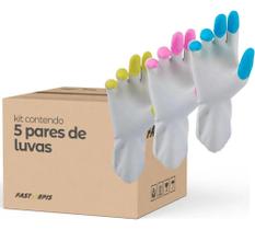 Kit 5 Pares Luva Reforçada Antialérgica: Toque Suave E M (2)