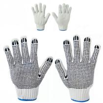 Kit 5 Pares Luvas em Malha Tricotada Pigmentada PVC EPI Pedreiro Construção Elétrica Marceneiro