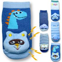 Kit 5 Pares Meia Bebê Menino Recém Nascido Presente 0 a 2