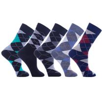 Kit 5 Pares Meia Casual Algodão Escocesa