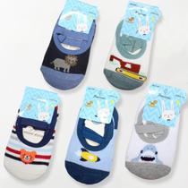 Kit 5 Pares Meia Sapatilha Infantil Antiderrapante Menino Kit 5 Pares Meia Sapatilha Infantil Antiderrapante Menino