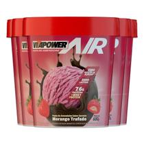 Kit 5 Pasta De Amendoim Vitapower Whey Morango Trufado 600G