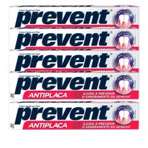 Kit 5 Pasta De Dentes Prevent Antiplaca Em Creme 90 G Kit 5 Pasta De Dentes Prevent Antiplaca Em Creme 90 G