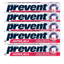 Kit 5 Pasta De Dentes Prevent Antiplaca Em Creme 90 G