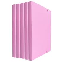 Kit 5 Pastas Aba Elástico Ofício Lombo 2cm Linho Serena Dello