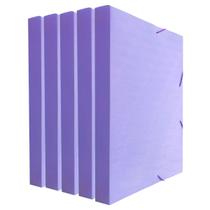 Kit 5 Pastas Aba Elástico Ofício Lombo 3cm Linho Serena Dello