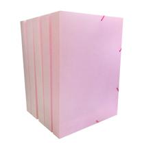 Kit 5 Pastas Aba Elástico Ofício Lombo 4cm Linho Serena Dello