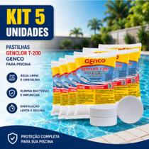 Kit 5 Pastilhas Genclor T200 200g Genco Tablete de Cloro
