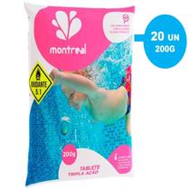 Kit 5 Pastilhas Tablete Cloro 200g Tripla Ação P/ Piscinas