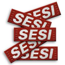 Kit 5 Patch Bordado Sesi Moletom Termocolante Aplique 15x5