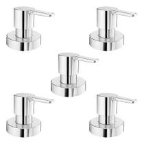 Kit 5 Pc Acabamento Docol P/ Registro Deca 1.1/4 1.1/2 Gali Cinza