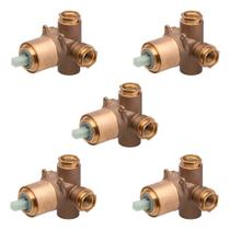 Kit 5 Pc Base Monocomando Misturador Chuveiro 1/2 3/4 Docol