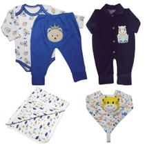 Kit 5 Pç Conjunto Para Presente Roupinhas Bebê Body Macacão Kit 5 Pç Conjunto Para Presente Roupinhas Bebê Body Macacão