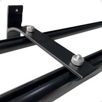 Kit 5 Pç Suporte Inove Duplo instalação Parede Varão Suiço Cortina Wave