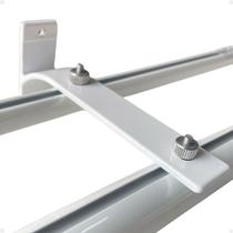 Kit 5 Pç Suporte Inove Duplo Parede Varão Suiço Cortina Wave