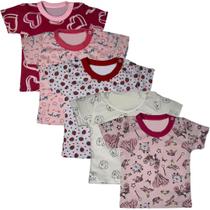 Kit 5 Pçs Camiseta Infantil Bichos Bebe Algodão Menina Menino Kit 5 Pçs Camiseta Infantil Bichos Bebe Algodão Menina Menino