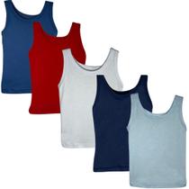 Kit 5 Pçs Camiseta Regata Infantil Bebe 100 Algodão Menina Menino