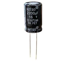 Kit 5 pçs - capacitor eletrolitico 2200x16v - 2200 uf x 16v