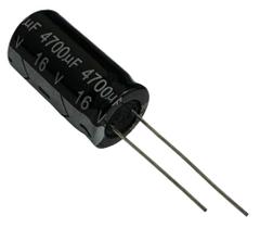 Kit 5 pçs - capacitor eletrolitico 4700x16v - 4700uf x 16v