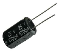Kit 5 pçs - capacitor eletrolitico 4700x25v - 4700uf x 25v Kit 5 pçs - capacitor eletrolitico 4700x25v - 4700uf x 25v