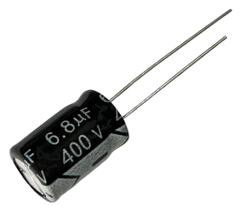 Kit 5 pçs - capacitor eletrolitico 6,8x400v - 6,8uf x 400v