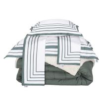 Kit 5 Pçs Coberdrom Casal King Soft Hipercal 400 Fios Dupla Face