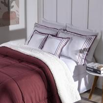 Kit 5 Pçs Coberdrom Casal Queen Soft Hipercal 400 Fios Dupla Face