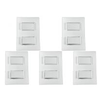 Kit 5 Pcs - Conjunto Ilumi Vivaz Branco Com Placa 1 Simpl...