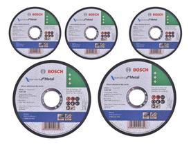 Kit 5 Pçs Discos Corte 7 Pol 180mm X 1,6mm Inox/metal Bosch