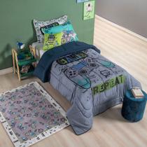 Kit 5 Pçs Edredom Solteiro Infantil e Juvenil Estampado Hipercal 400 Fios