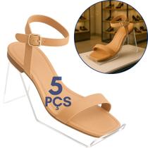 Kit 5 Pçs Expositor Calçados Feminino Suporte Sandália Vitrine Balcão Bancada Loja Comercio Display