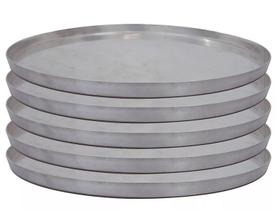 Kit 5 Pçs Forma De Pizza Grande 35cm Em Alumínio - Aal